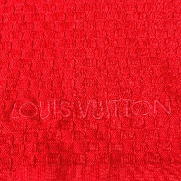 LOUIS VUITTON M75131 Echarpes micro Damier Scarf cotton / Cashmere Red - Picture 12 of 12